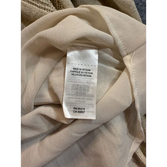 Lucky Brand Sweater Women Large Beige Sparkle Knit V-Neck Raglan Sleeve Pullover - Picture 4 of 7